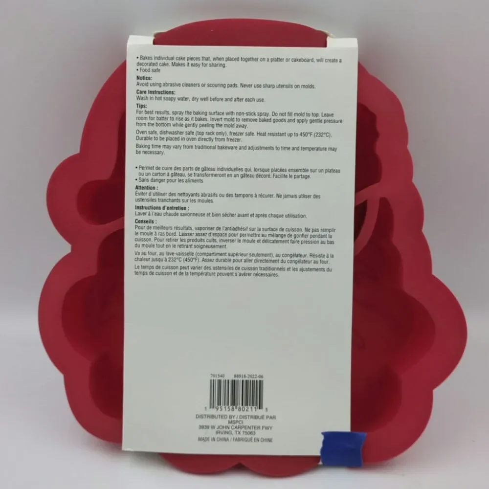 Celebrate it Christmas Santa Clause Silicone Cake Mold Red 8 1/2